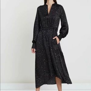 VINCE Constellation Print Poet Midi Dress L